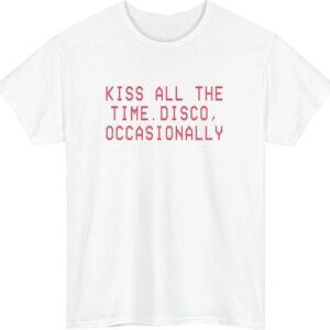 Share Kiss All The Time Disco T Shirt - Y2K Aesthetic Retro Quote Unisex Music